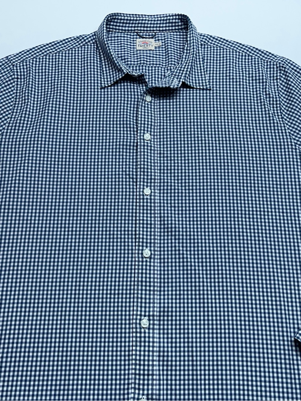 FAHERTY Button Down Shirt Mens Size XXL Long Sleeve Blue Check Huckberry - Picture 13 of 13